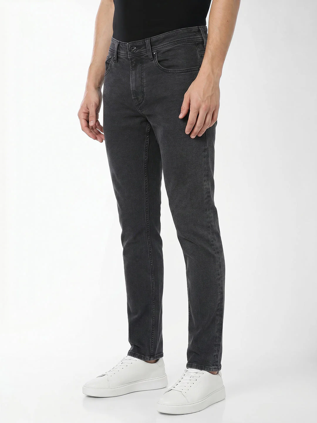 Charcoal grey wash slim fit jeans - Image 2