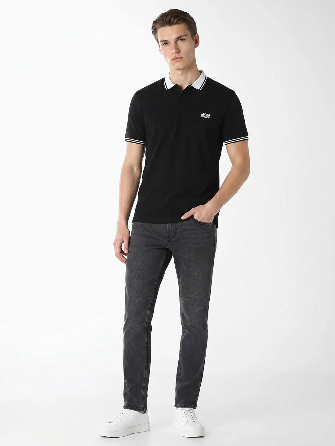 Charcoal grey wash slim fit jeans - Image 6